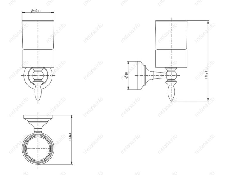 Стакан Melana MLN-820010 хром/золото